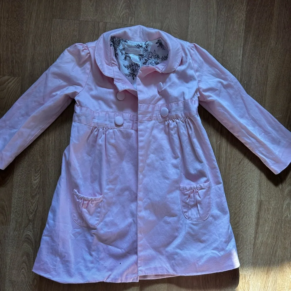 Jillian’s Closet retro pink and white dress with marching coat, for girls 4T